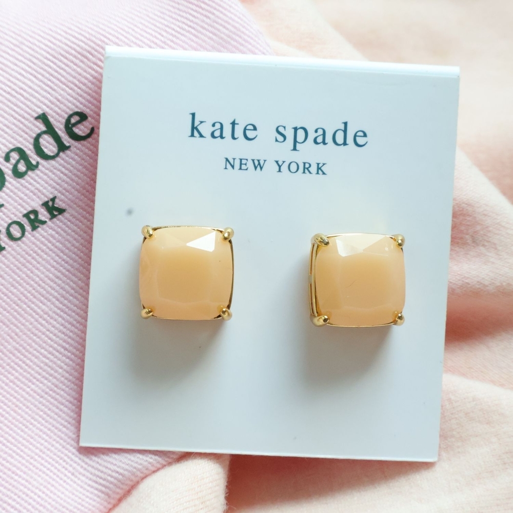 Kate Spade Gold Light Pink Stud Earrings